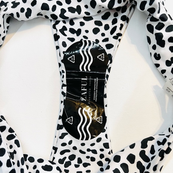 ZAFUL — BLACK & WHITE SPECKLED STRAPLESS BIKINI, BRAND NEW, SIZE US SMALL (US 4) - Picture 7 of 12